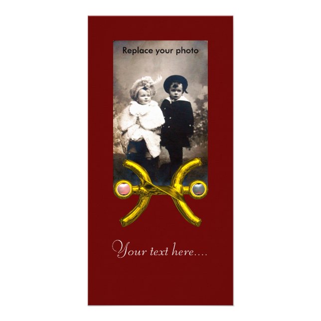 PISCES  Gold Zodiac Biirthday Sign Card (Front)