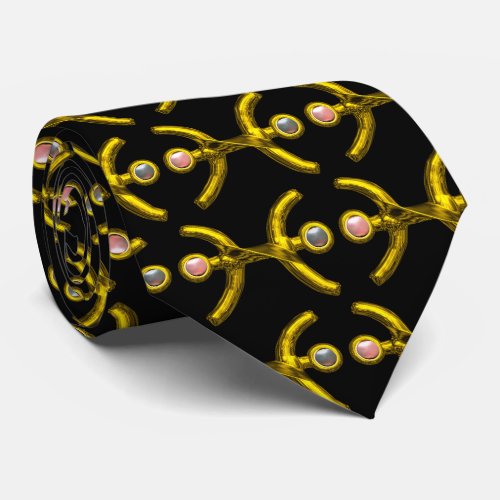 PISCESGold Zodiac Birthday JewelBlack Tie