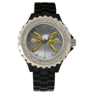 PISCES GOLD ZODIAC BIRTHDAY JEWEL, White Pearl Watch