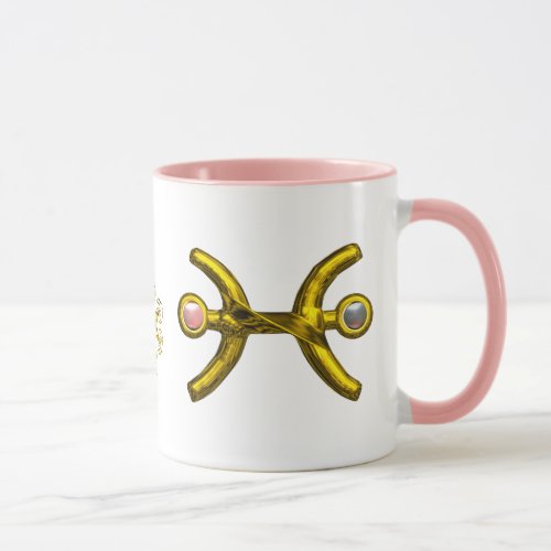 PISCES GOLD ZODIAC BIRTHDAY JEWELS WITH PEARLS MUG
