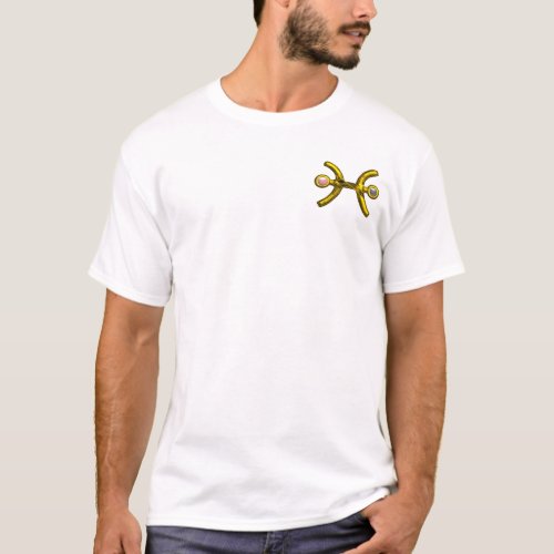 PISCES Gold Zodiac Birthday SignWhite Pink Pearls T_Shirt