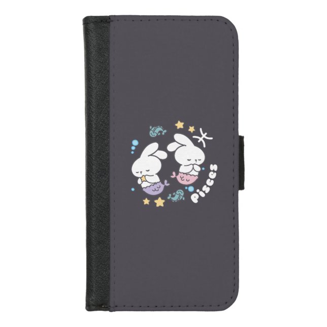Pisces Harmony: Bunny Mermaid Duo II iPhone Wallet Case (Front)