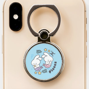 Pisces Harmony: Bunny Mermaid Duo Phone Ring Stand