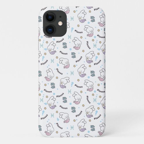 Pisces Harmony Bunny Mermaids Pattern iPhone 11 Case
