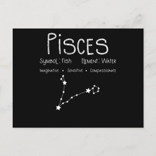 Pisces Horoscope Astrology Star Sign Birthday Gift Postcard