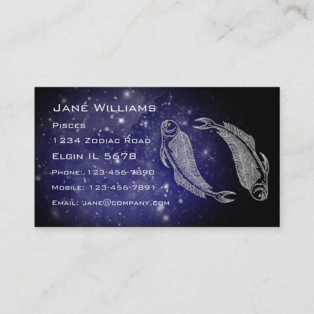 Pisces Horoscope Business Card (Front)