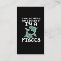 Pisces Horoscope February 18 march 20 zodiac Sign Business Card