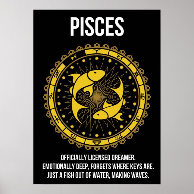 Pisces - Horoscope, Funny Zodiac Sign Humor (Front)