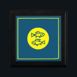 Pisces Horoscope Yellow Blue Modern Minimalist Gift Box<br><div class="desc">Do you think it is difficult to choose a design according to your own personality and tastes? Maybe this design makes your job easier. Look again,  this is definitely what you're looking for.</div>