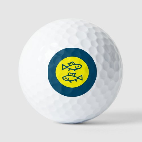 Pisces Horoscope Yellow Blue Modern Minimalist Golf Balls