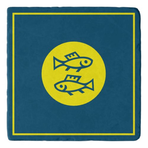 Pisces Horoscope Yellow Blue Modern Minimalist Trivet