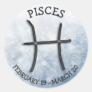 Pisces Horoscope Zodiac Astrological Sign Classic Round Sticker