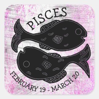 Pisces Horoscope Zodiac Astrological Sign Square Sticker