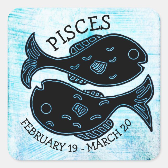 Pisces Horoscope Zodiac Astrological Sign Square Sticker (Front)