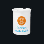 Pisces Horoscope Zodiac Sign Modern Minimalist Beverage Pitcher<br><div class="desc">Do you think it is difficult to choose a design according to your own personality and tastes? Maybe this design makes your job easier. Look again,  this is definitely what you're looking for.</div>