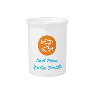 Pisces Horoscope Zodiac Sign Modern Minimalist Beverage Pitcher