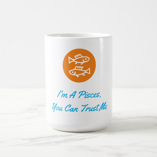 Pisces Horoscope Zodiac Sign Modern Minimalist Coffee Mug (Center)