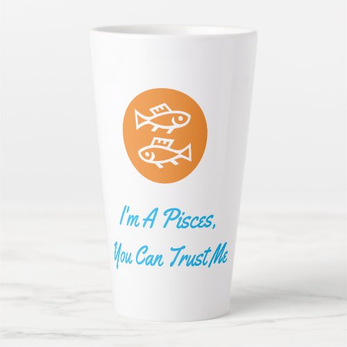 Pisces Horoscope Zodiac Sign Modern Minimalist Latte Mug