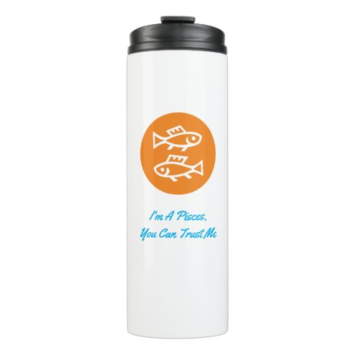 Pisces Horoscope Zodiac Sign Modern Minimalist Thermal Tumbler