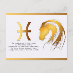 Pisces Horse Birthday Astrlogy Personality Postcard