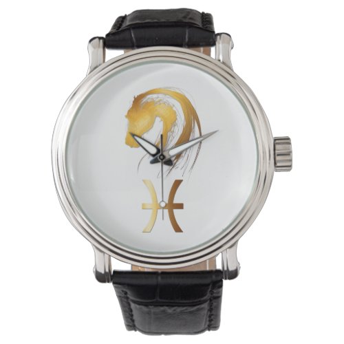 Pisces Horse Chinese Western Astrology Birthday Watch