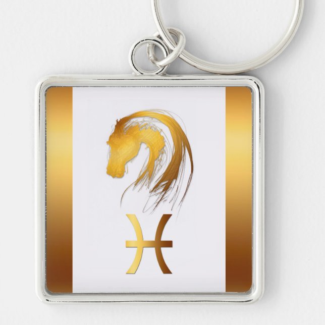 Pisces Horse Western Chinese Astrology Keychain (Front)