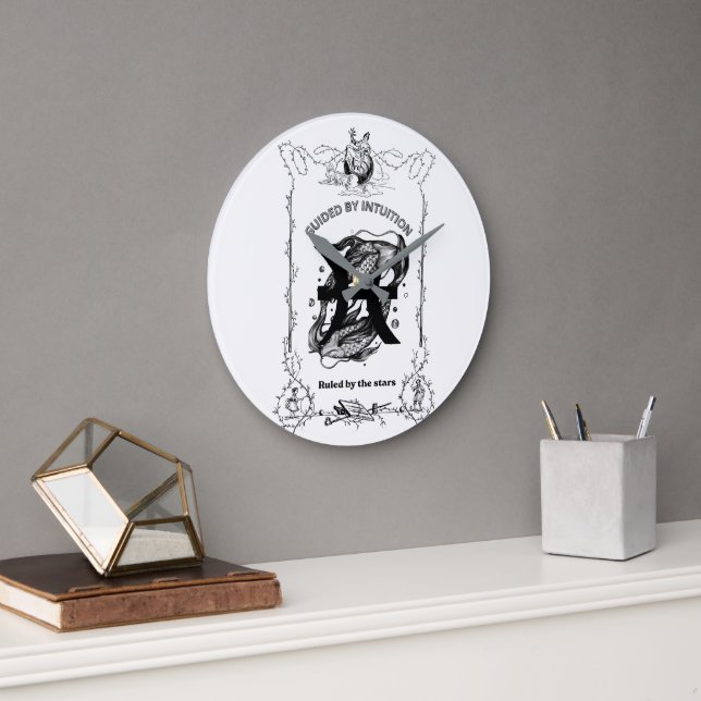 Pisces Intuition Celestial Design Large Clock (Office)