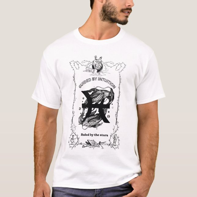 Pisces Intuition Celestial Design T-Shirt (Front)