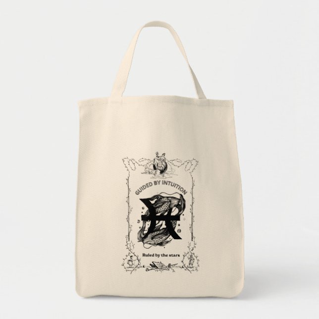 Pisces Intuition Celestial Design Tote Bag (Front)