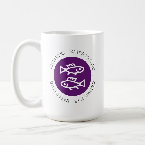 Pisces Logo Zodiac Star Sign Astrology Trait Coffee Mug
