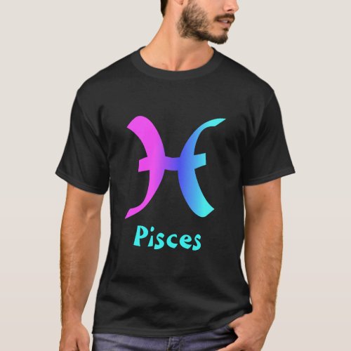 Pisces Magenta Blue Aqua Zodiac Sign T_Shirt