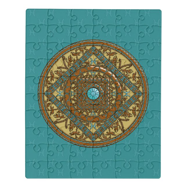 Pisces Mandala Acrylic Puzzle (Puzzle Vertical)