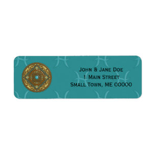 Pisces Mandala Address Label
