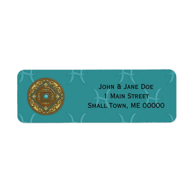 Pisces Mandala Address Label (Front)