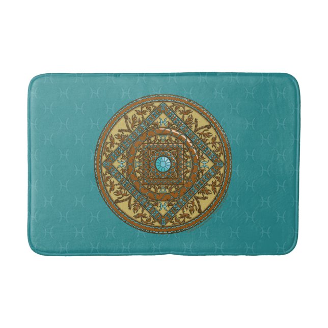 Pisces Mandala Bath Mat (Front)