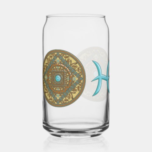 Pisces Mandala Can Glass