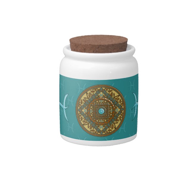 Pisces Mandala Candy Jar (Front)