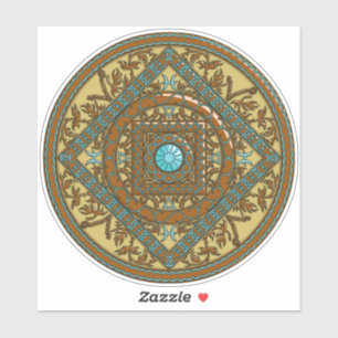 Pisces Mandala Contour Sticker