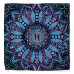 Pisces Mandala In Turquoise And Purple Bandana at Zazzle