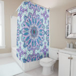 Pisces Mandala In Turquoise And Purple Shower Curtain at Zazzle