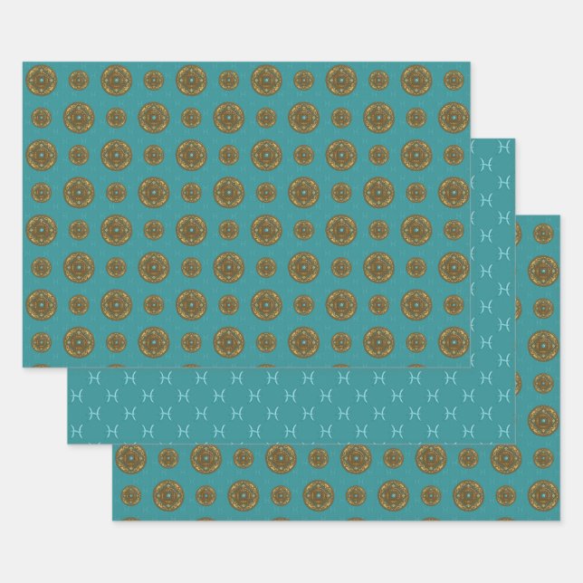 Pisces Mandala Wrapping Paper Set (Set)