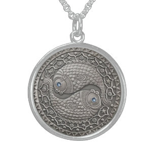 Pisces Medallion Sterling Silver Necklace