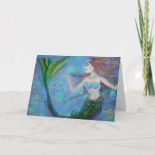 Pisces Mermaid Birthday Greeting Card