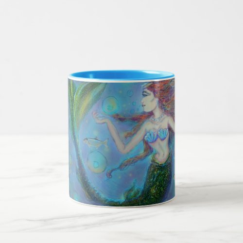 Pisces Mermaid Blue 15oz Two_Tone Coffee Mug