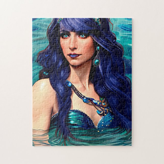 Pisces Mermaid Queen Original Fantasy art  Jigsaw Puzzle (Vertical)