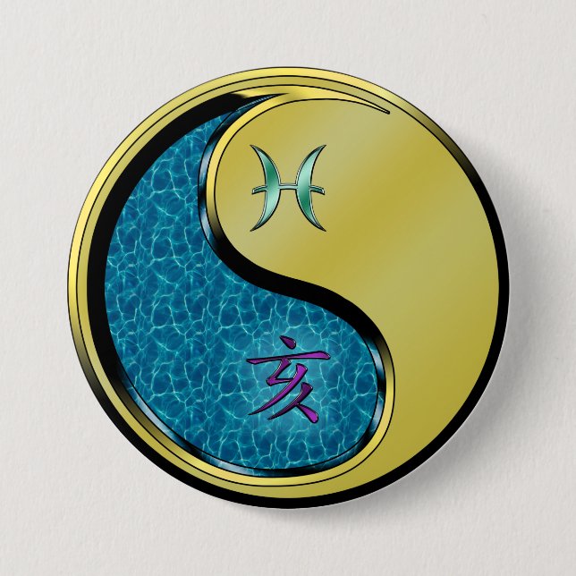 Pisces & Metal Boar Button (Front)