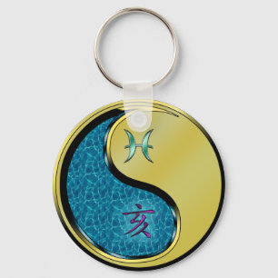 Pisces & Metal Boar Keychain