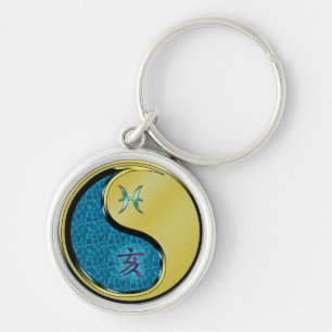 Pisces & Metal Boar Keychain