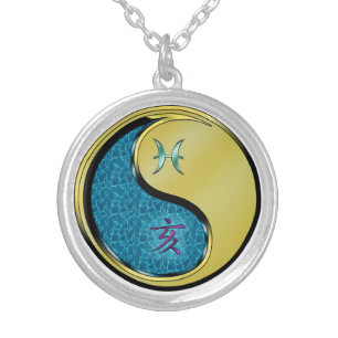 Pisces & Metal Boar Silver Plated Necklace