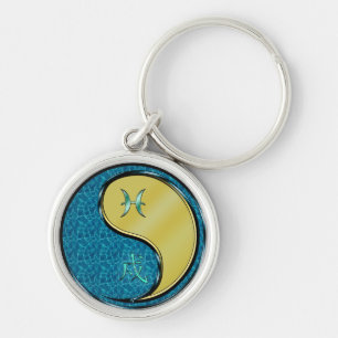 Pisces & Metal Dog Keychain